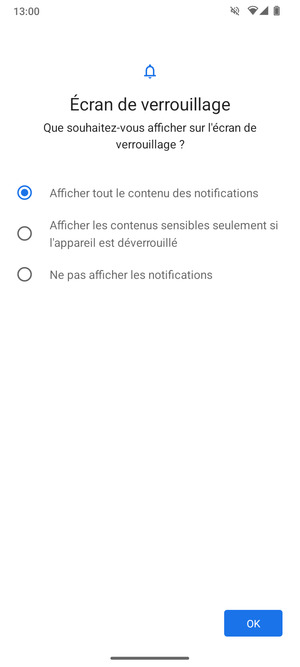 Sélectionnez votre option préférée et sélectionnez OK
