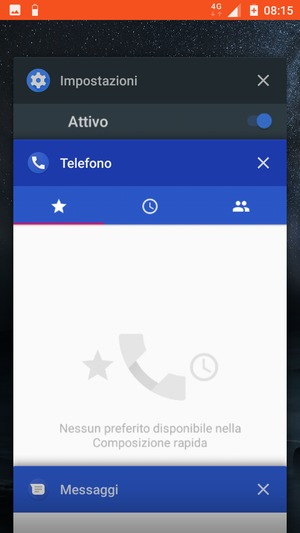 Scorri verso destra le app per chiuderle