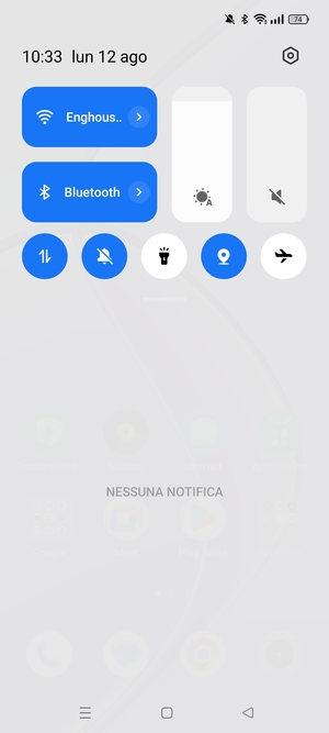 Scorri nuovamente verso il basso il menu in alto