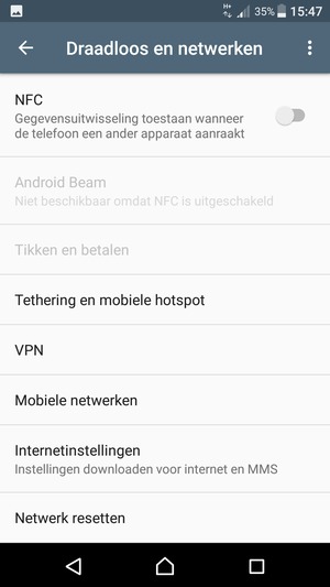 Selecteer Internetinstellingen