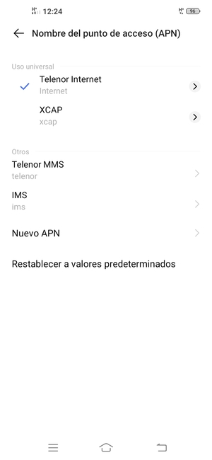 Seleccione Restablecer a valores predeterminados