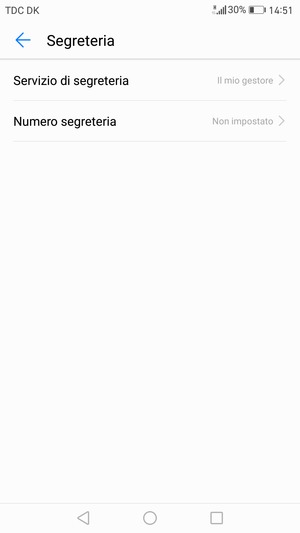Seleziona Numero segreteria