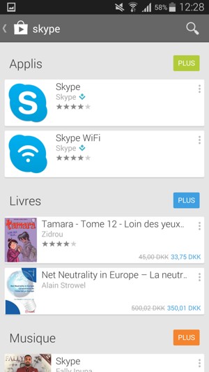Sélectionnez l'appli