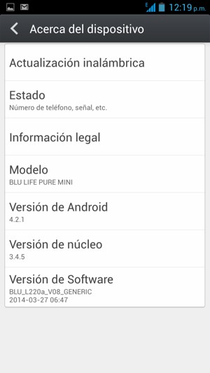 Seleccione Actualización inalámbrica