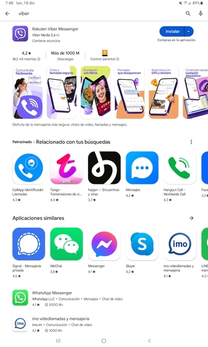 Seleccione la aplicación