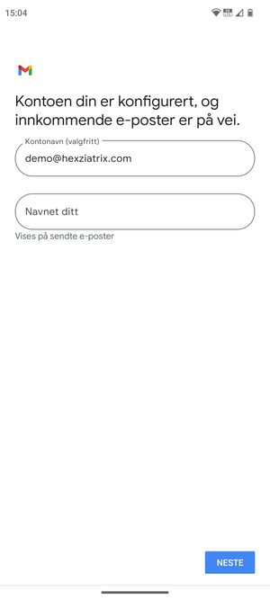 Gi kontoen din et navn, og skriv inn navnet ditt. Velg NESTE