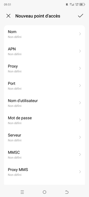 Saisissez les informations Internet