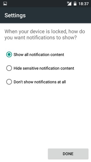 Select your preferred option and select DONE