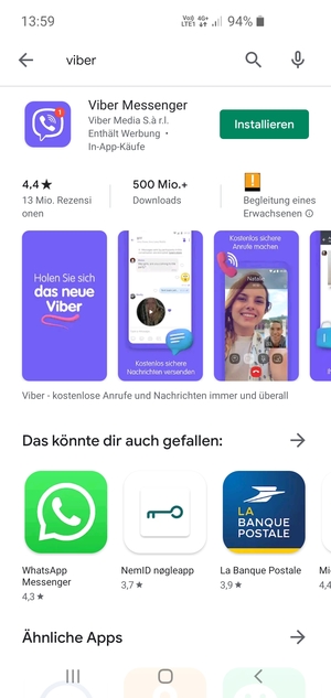 Wählen Sie die App