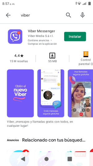 Seleccione la aplicación