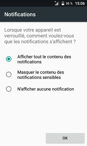 Sélectionnez votre option préférée et sélectionnez OK