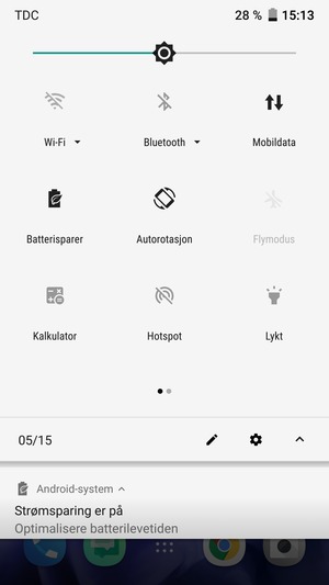 Slå på Batterisparer
