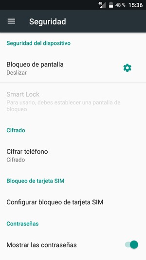 Seleccione Bloqueo de pantalla