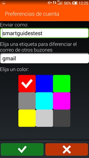Déle a su cuenta un nombre y escriba su nombre. Seleccione Aceptar