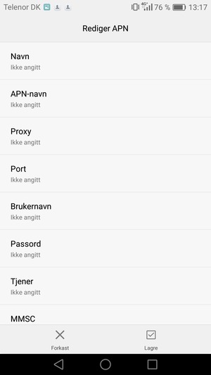 Skriv inn internett-informasjon