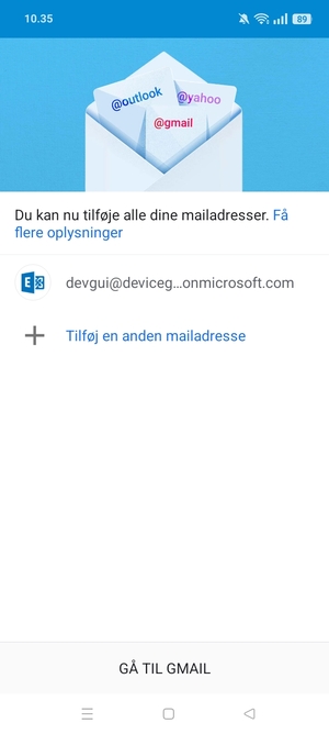 Vælg GÅ TIL GMAIL