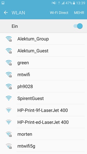 Wählen Sie das Wireless-Netzwerk, zu dem Sie eine Verbindung herstellen möchten