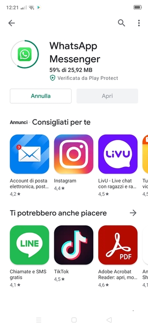 Attendi il completamento del processo di installazione