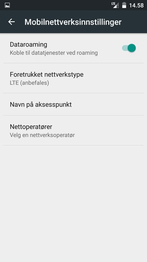 Slå Dataroaming på eller av