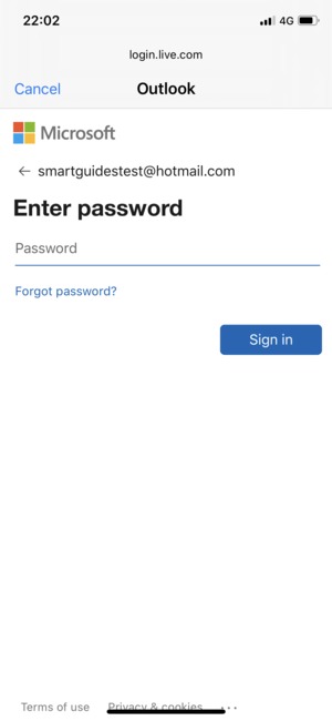 Enter your Password and select Sign in
