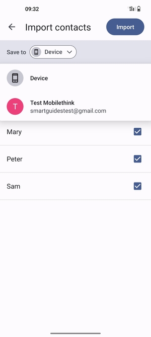 Select your Google account