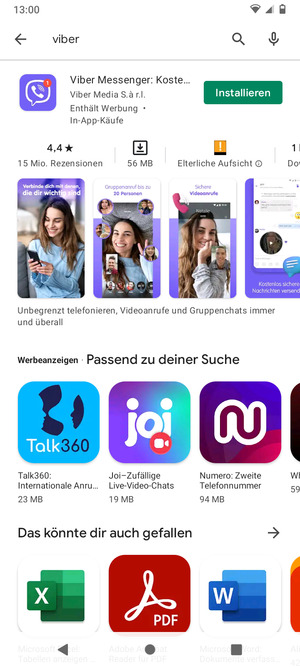 Wählen Sie die App