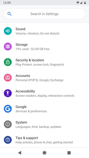 Scroll to and select System
