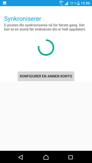 Vent til synkroniseringen er ferdig