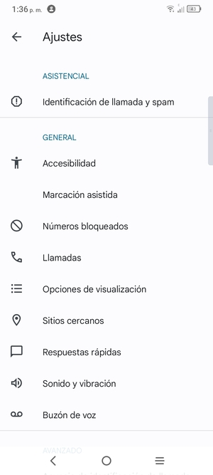 Seleccione Buzón de voz