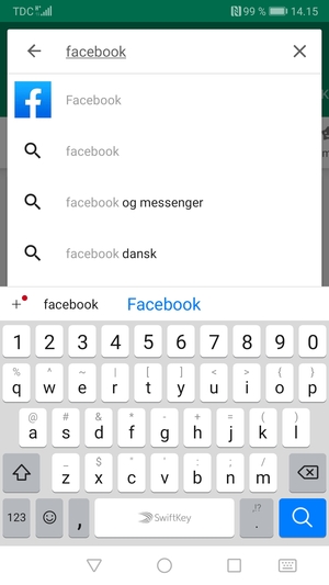 Indtast navnet på appen og vælg Søg