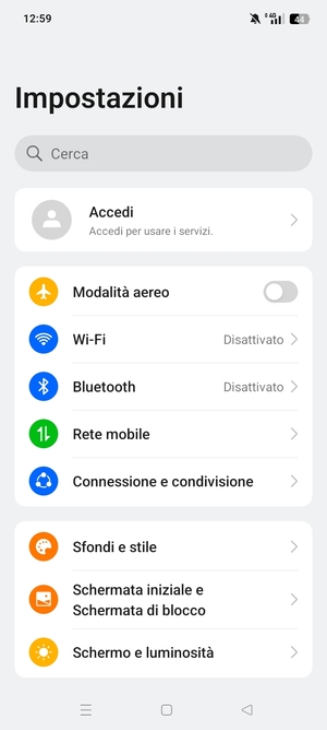 Seleziona Rete mobile