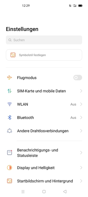 Wählen Sie SIM-Karte und mobile Daten