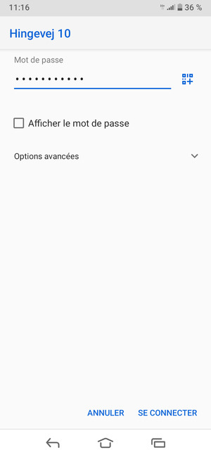 Saisissez le mot de passe du Wi-Fi et sélectionnez SE CONNECTER