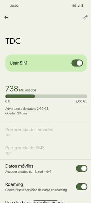 Activar o desactivar Itinerancia