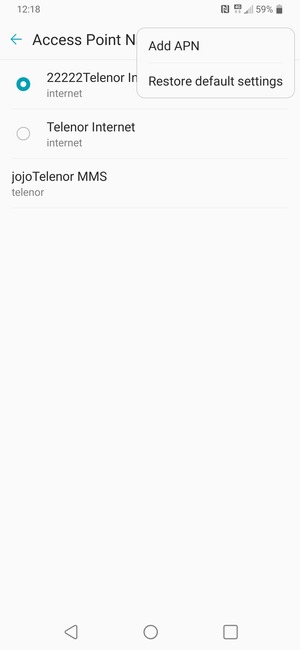 Select Restore default settings