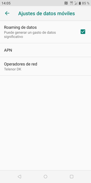 Activar o desactivar Roaming de datos