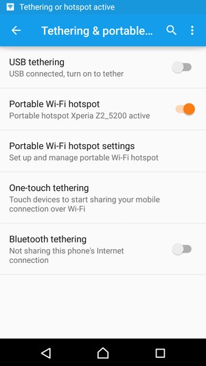 Your phone is now set up for use as a modem