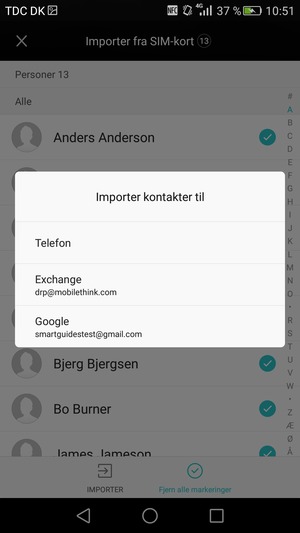 Velg din Google-konto