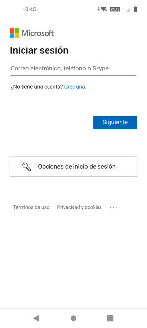 Introduzca su Dirección de correo electrónico y seleccione Siguiente