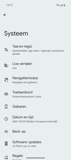 Selecteer Back-up