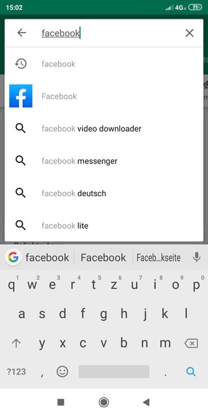 Geben Sie den Namen der App ein und wählen Sie Suchen
