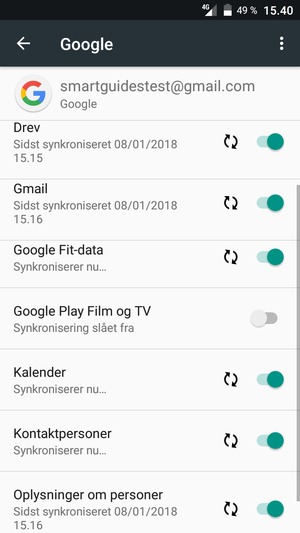 Dine kontakter fra Google vil nu blive synkroniseret til din Doro