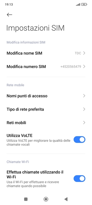 Seleziona Reti mobili