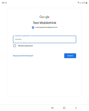 Inserisci la tua password di Gmail e seleziona Avanti