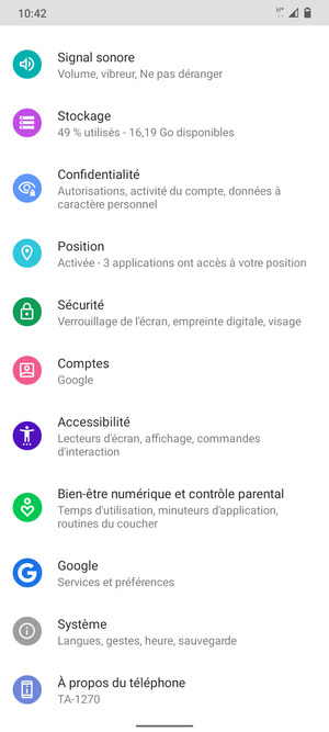 Faites défiler et sélectionnez Sécurité
