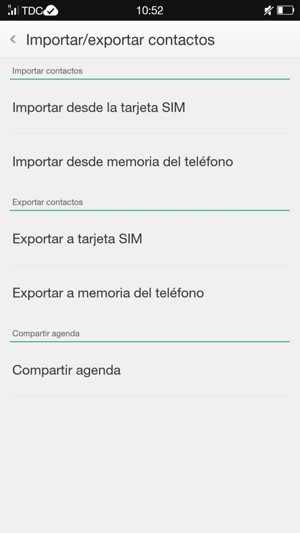 Seleccione Importar contactos desde la tarjeta SIM