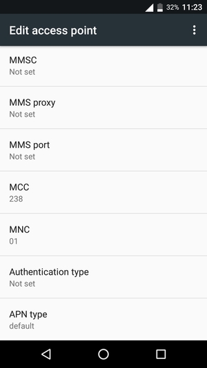 Scroll down and enter MMS information