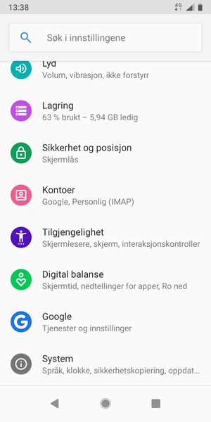 Bla til og velg Sikkerhet og posisjon