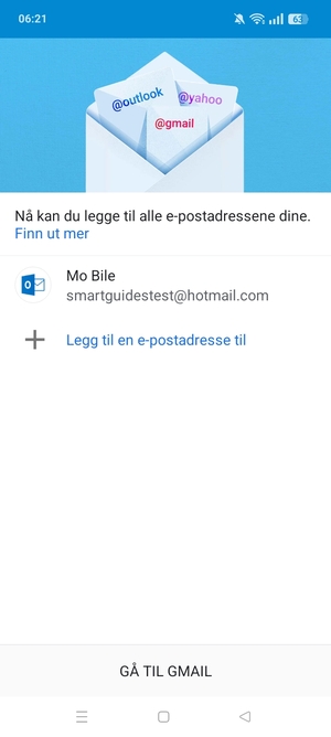 Velg GÅ TIL GMAIL