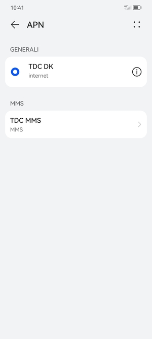 Seleziona il tasto Menu